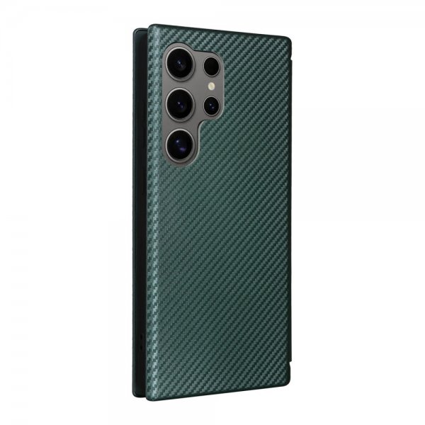 Samsung Galaxy S25 Ultra Etui Karbonfibertekstur Grønn