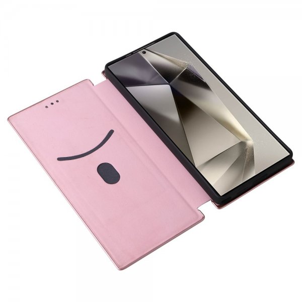 Samsung Galaxy S25 Ultra Etui Karbonfibertekstur Rosegull