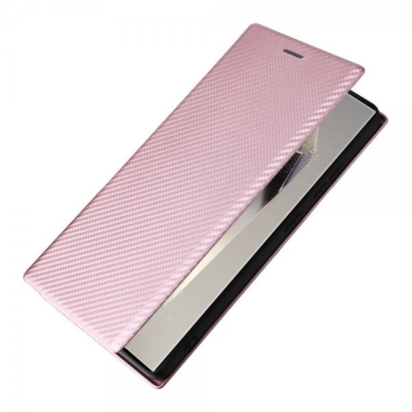 Samsung Galaxy S25 Ultra Etui Karbonfibertekstur Rosegull