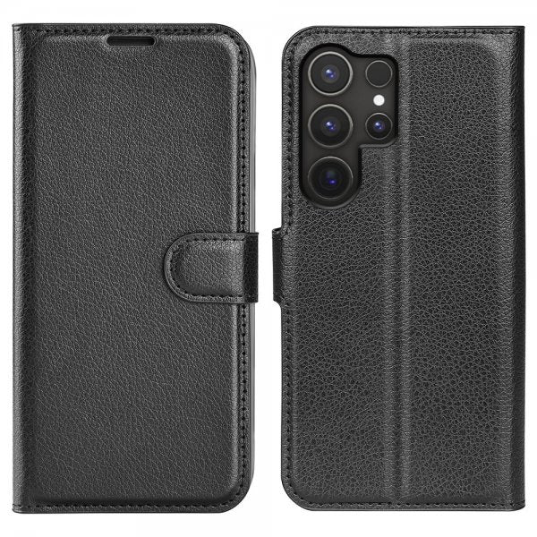 Samsung Galaxy S25 Ultra Etui Litchi Svart