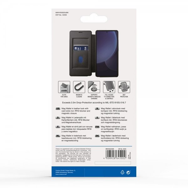 Vivanco Samsung Galaxy S25 Ultra Etui Mag Wallet Svart
