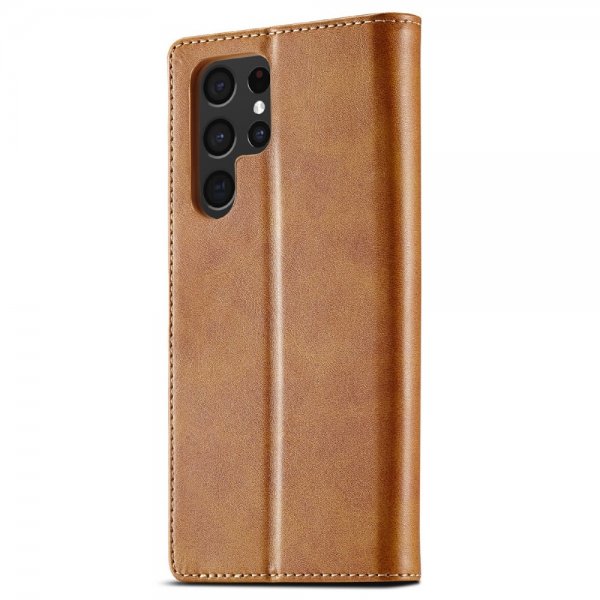 Lc.Imeeke Samsung Galaxy S25 Ultra Etui med Kortlomme stativfunksjon Lysebrun