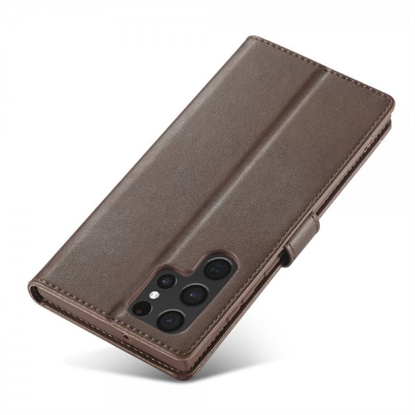 Lc.Imeeke Samsung Galaxy S25 Ultra Etui med Kortlomme stativfunksjon Mørkebrun