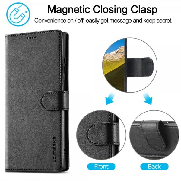 Lc.Imeeke Samsung Galaxy S25 Ultra Etui med Kortlomme stativfunksjon Svart