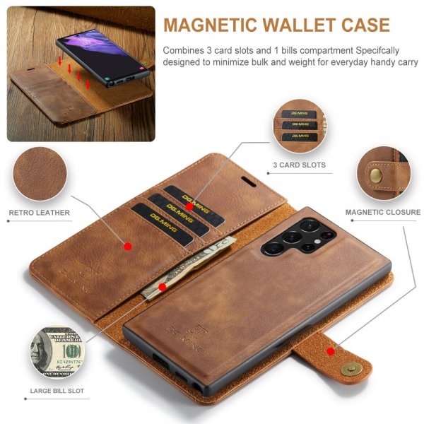 Dg.Ming Samsung Galaxy S25 Ultra Etui Avtagbart Deksel Brun
