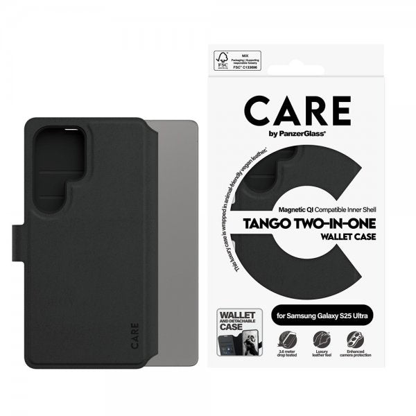 CARE by PanzerGlass Samsung Galaxy S25 Ultra Etui Tango Two-in-One Wallet MagSafe Svart