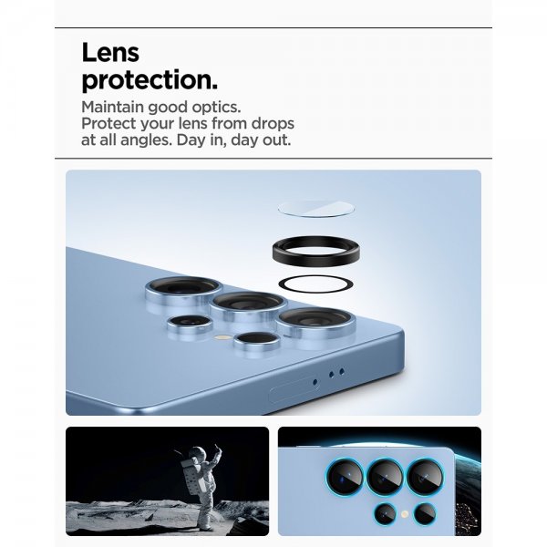 Spigen Samsung Galaxy S25 Ultra Kamerabeskytter GLAS.tR EZ Fit Optik Pro 2-pakning Svart
