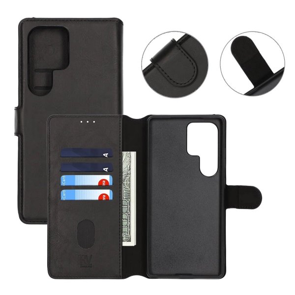 Rvelon Samsung Galaxy S25 Ultra Etui Detachable Wallet Case Svart