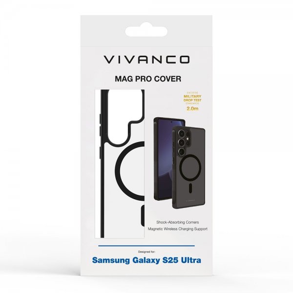 Vivanco Samsung Galaxy S25 Ultra Deksel Mag Pro Transparent Svart