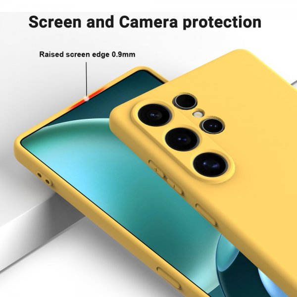 Samsung Galaxy S25 Ultra Deksel med Stropp Silikon Gul