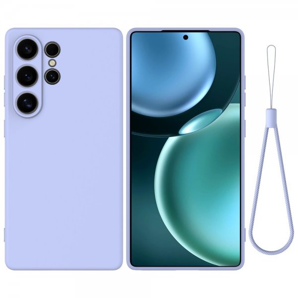 Samsung Galaxy S25 Ultra Deksel med Stropp Silikon Lilla