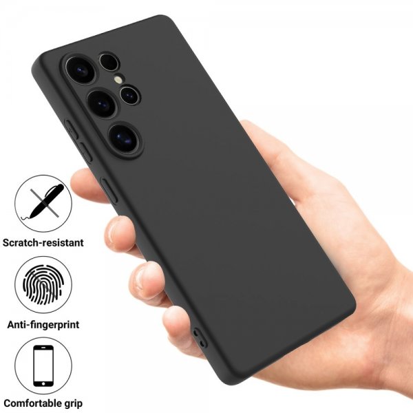 Samsung Galaxy S25 Ultra Deksel med Stropp Silikon Svart