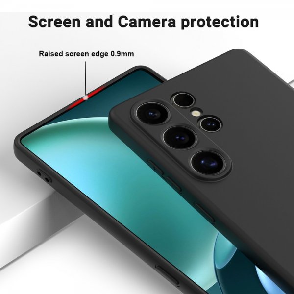 Samsung Galaxy S25 Ultra Deksel med Stropp Silikon Svart
