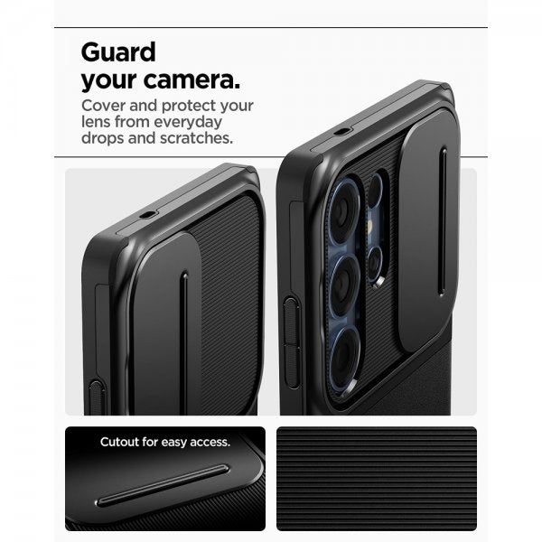 Spigen Samsung Galaxy S25 Ultra Deksel Optik Armor Svart