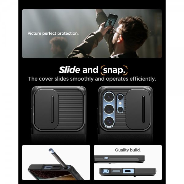 Spigen Samsung Galaxy S25 Ultra Deksel Optik Armor Svart