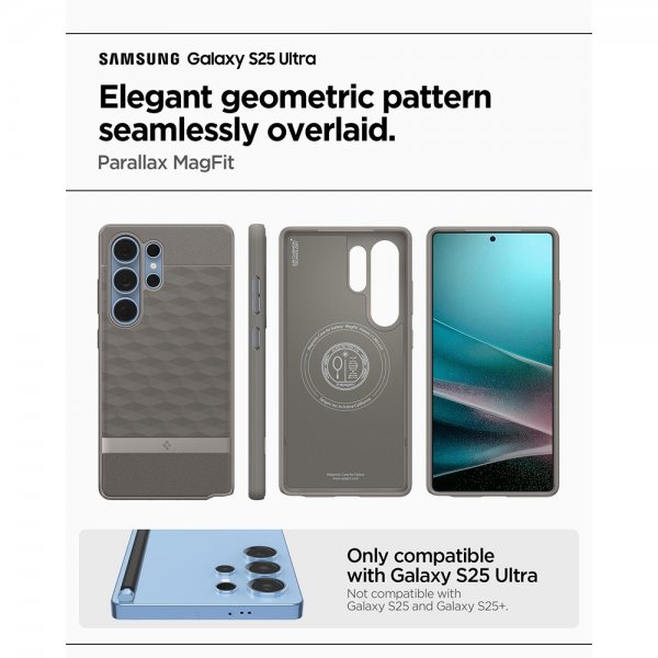Spigen Samsung Galaxy S25 Ultra Deksel Parallax MagFit Ash Gray