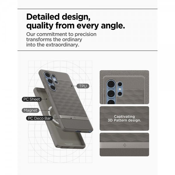 Spigen Samsung Galaxy S25 Ultra Deksel Parallax MagFit Ash Gray