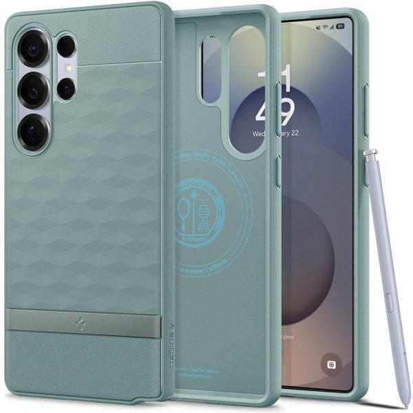 Spigen Samsung Galaxy S25 Ultra Deksel Parallax MagFit Sage Green