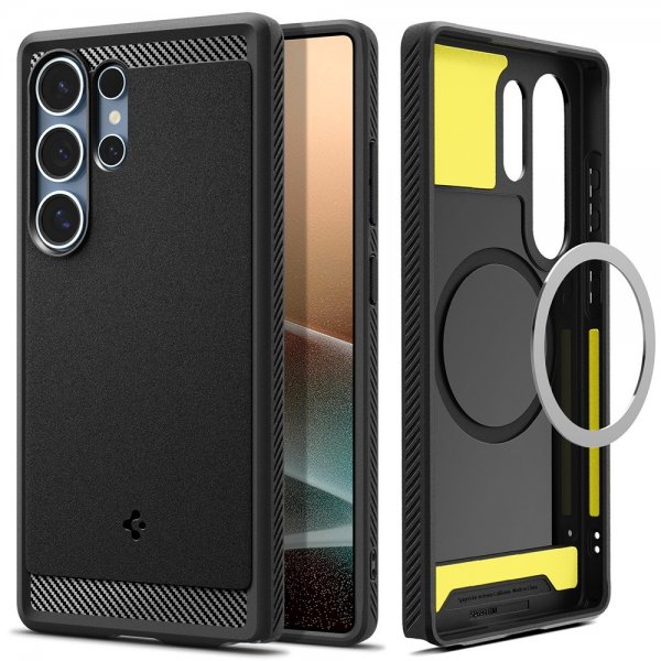 Spigen Samsung Galaxy S25 Ultra Deksel Rugged Armor MagFit Matte Black