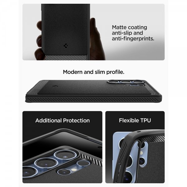 Spigen Samsung Galaxy S25 Ultra Deksel Rugged Armor MagFit Matte Black