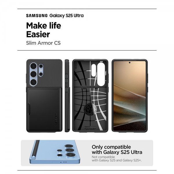 Spigen Samsung Galaxy S25 Ultra Deksel Slim Armor CS Svart