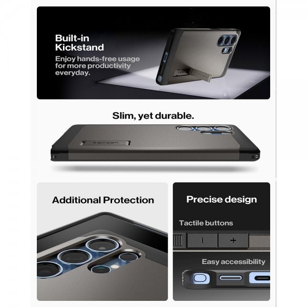 Spigen Samsung Galaxy S25 Ultra Deksel Tough Armor MagFit Gunmetal