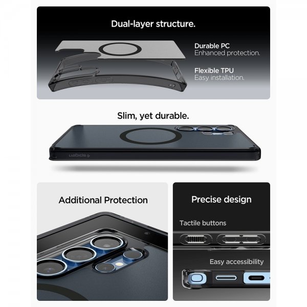 Spigen Samsung Galaxy S25 Ultra Deksel Ultra Hybrid MagFit Frost Black