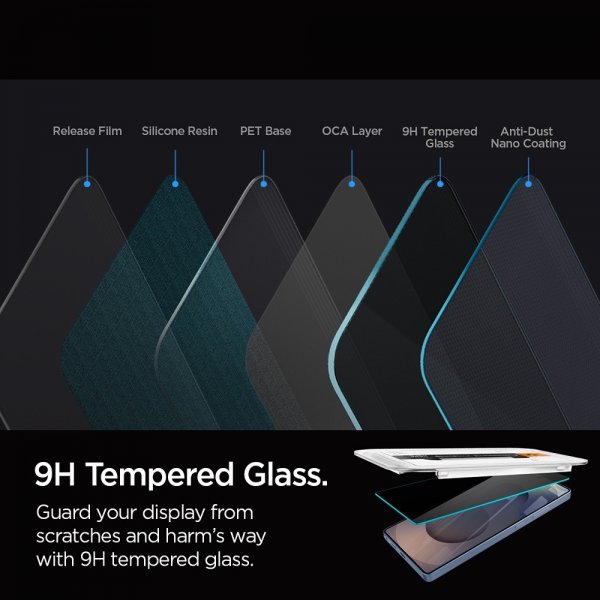 Spigen Samsung Galaxy S25 Ultra Skjermbeskytter GLAS.tR EZ Fit Privacy 2-pakning