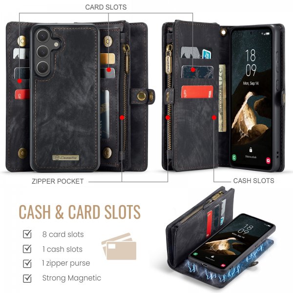 CaseMe Samsung Galaxy S26 Plus Etui 008 Series Avtakbart Deksel Svart