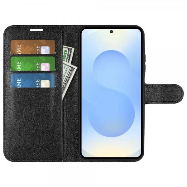 Samsung Galaxy S26 Plus Etui Litchi Svart