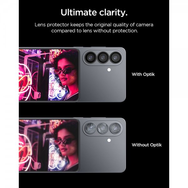 Spigen Samsung Galaxy S26 Plus Kamerabeskytter GLAS.tR EZ Fit Optik Pro 2-pakning Svart