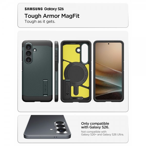 Spigen Samsung Galaxy S26 Deksel Tough Armor MagFit Abyss Green