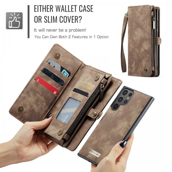 CaseMe Samsung Galaxy S26 Ultra Etui 008 Series Avtakbart Deksel Brun