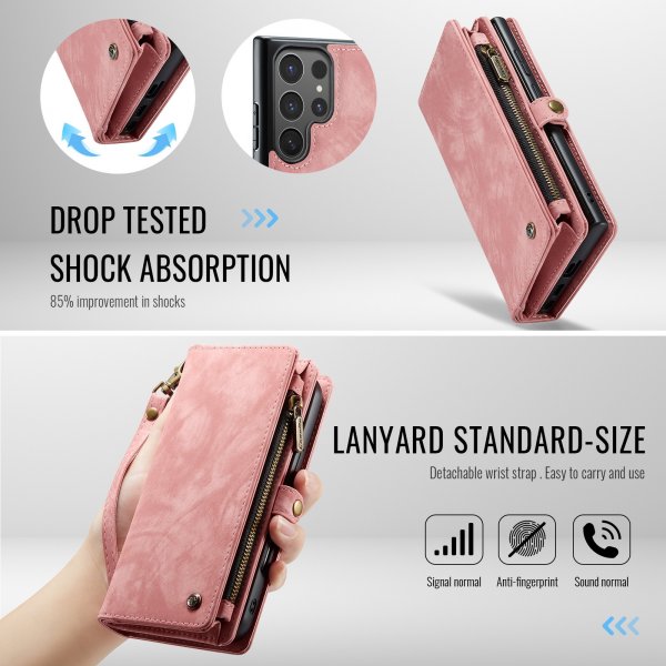 CaseMe Samsung Galaxy S26 Ultra Etui 008 Series Avtakbart Deksel Rosa