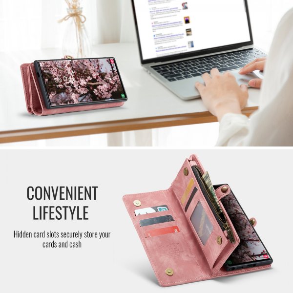 CaseMe Samsung Galaxy S26 Ultra Etui 008 Series Avtakbart Deksel Rosa