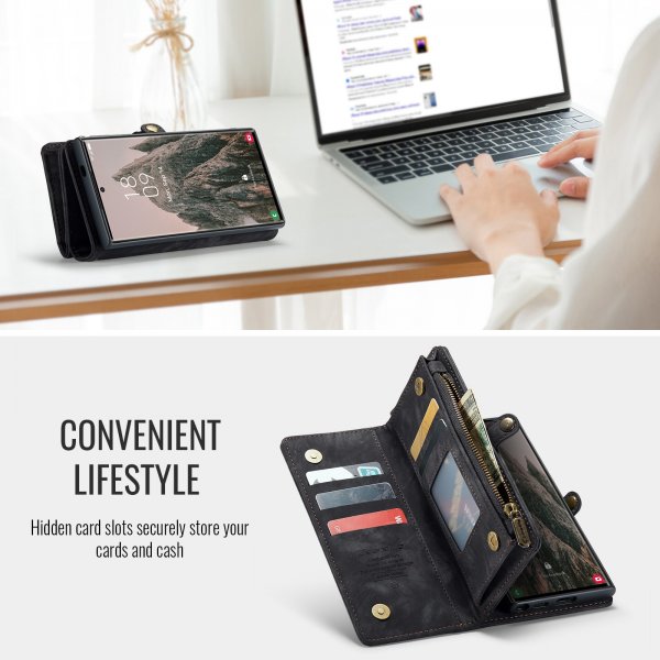 CaseMe Samsung Galaxy S26 Ultra Etui 008 Series Avtakbart Deksel Svart
