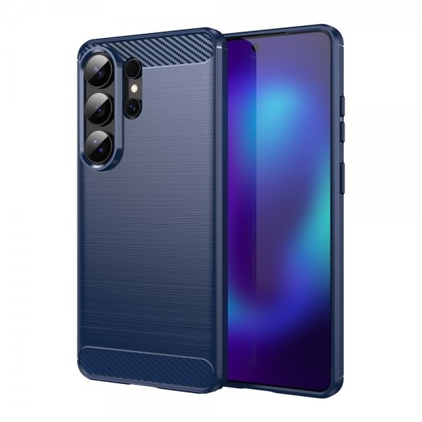 Samsung Galaxy S26 Ultra Deksel Børstet Karbonfibertekstur Blå