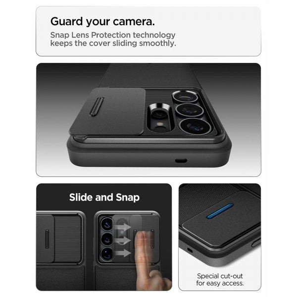 Spigen Samsung Galaxy S26 Ultra Deksel Optik Armor Svart