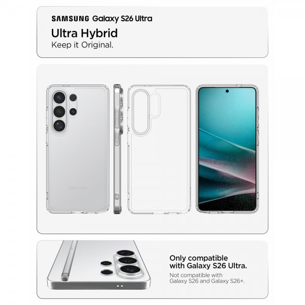 Spigen Samsung Galaxy S26 Ultra Deksel Ultra Hybrid Crystal Clear