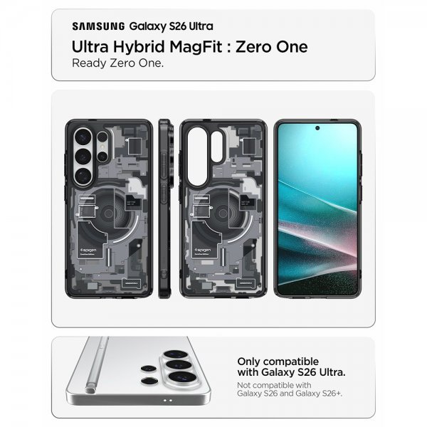 Spigen Samsung Galaxy S26 Ultra Deksel Ultra Hybrid MagFit Zero One Svart
