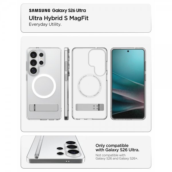 Spigen Samsung Galaxy S26 Ultra Deksel Ultra Hybrid S MagFit Clear White