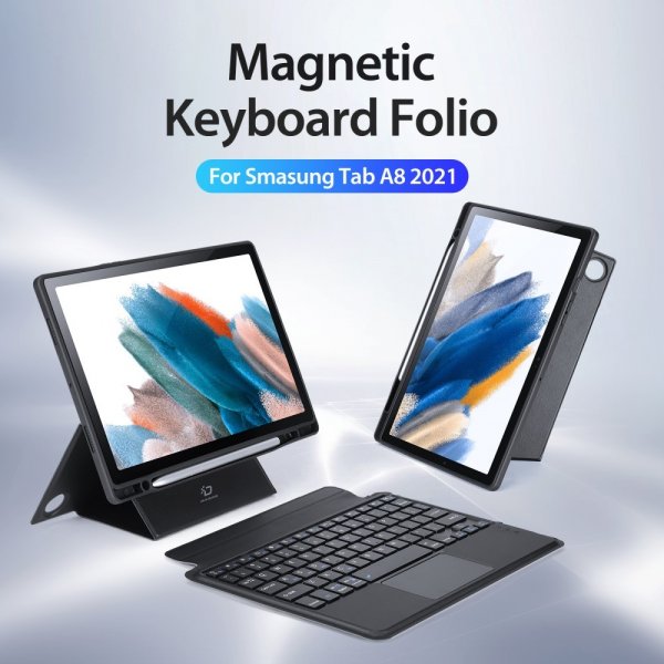 Dux Ducis Samsung Galaxy Tab A8 Etui Avtakbart tastatur Svart