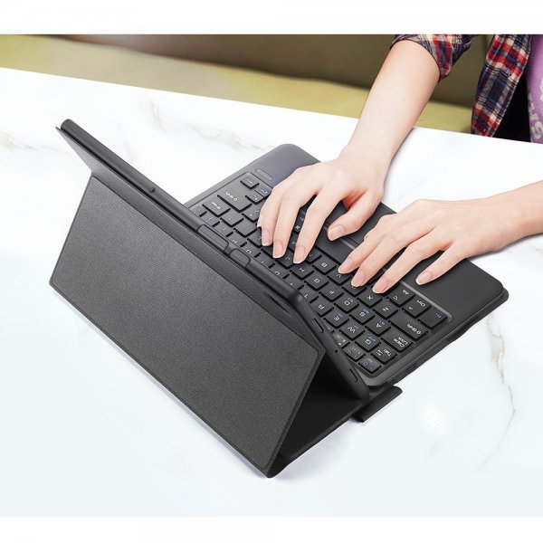 Dux Ducis Samsung Galaxy Tab A8 Etui Innebygd Tastatur Svart