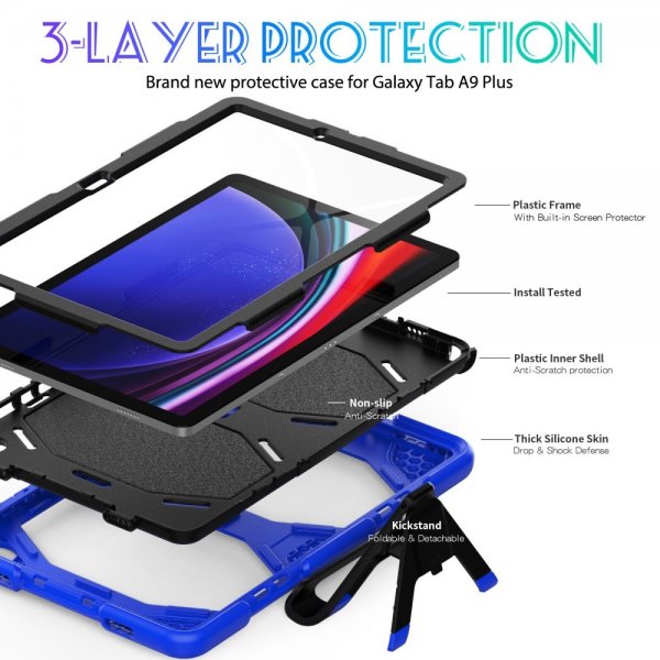 Samsung Galaxy Tab A9 Plus/Tab A11 Plus Deksel Heavy Duty Armor Blå