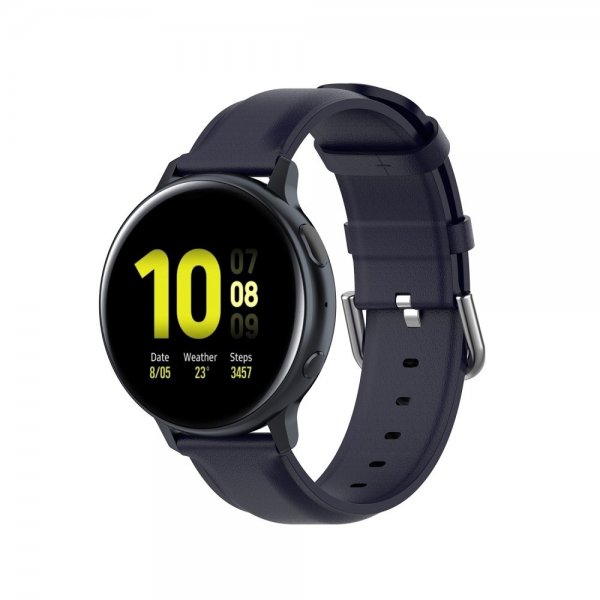 Samsung Galaxy Watch 20mm Armbånd Ekte Skinn Blå