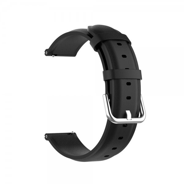 Samsung Galaxy Watch 20mm Armbånd Ekte Skinn Svart