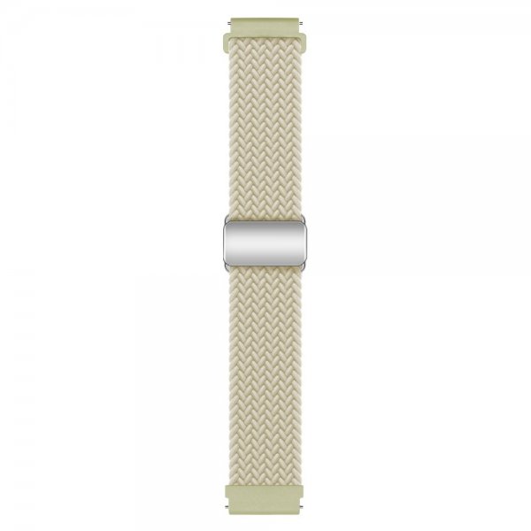 Samsung Galaxy Watch 20mm Armbånd Flettet Nylon Krem Hvit