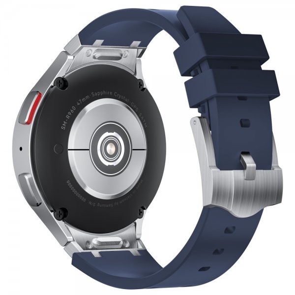 Samsung Galaxy Watch 20mm Armbånd Silikon Sølv Spenne Blå