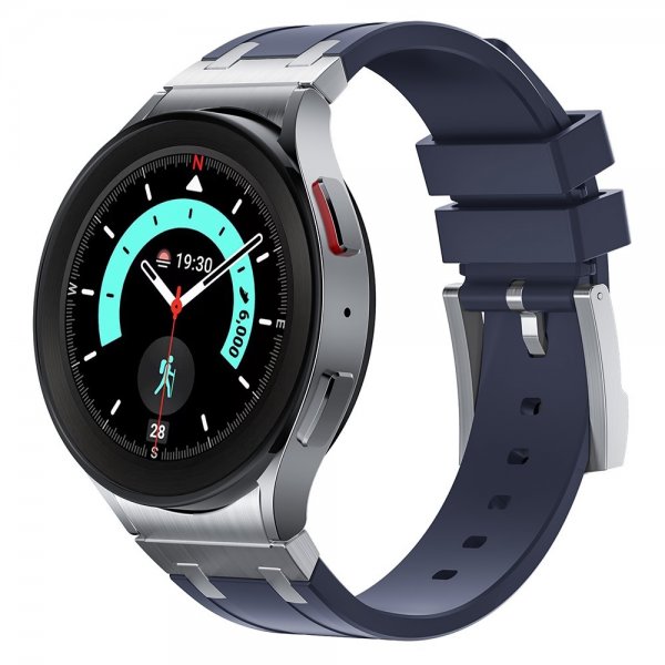 Samsung Galaxy Watch 20mm Armbånd Silikon Sølv Spenne Blå