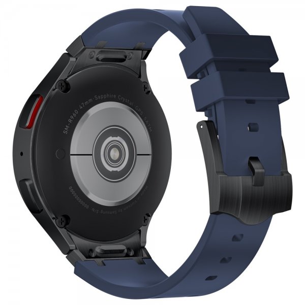Samsung Galaxy Watch 20mm Armbånd Silikon Svart Spenne Blå
